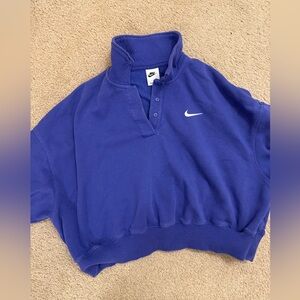 Nike Periwinkle High-Collar Button Up Sweatshirt (fits like a S not a L)